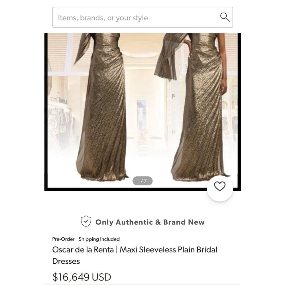 Oscar De La Renta One Shoulder Gown Draped Silk Lame Pleated Maxi Dress Formal - Picture 9 of 15